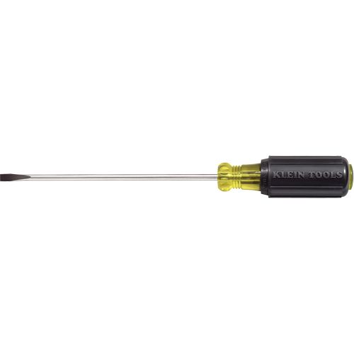 Tournevis d'&eacute;b&eacute;niste pointe plate, Tige de 3/16", Ronde, 9-3/4" lo, Prise en Coussin&eacute;e Equipex