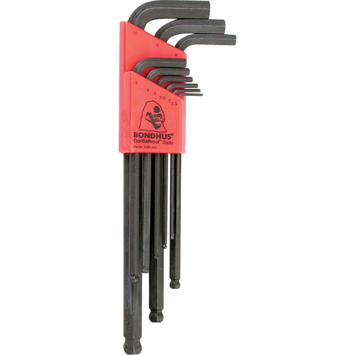 Balldrive L-Style Hex Key Set, 9 Pcs., Metric Equipex