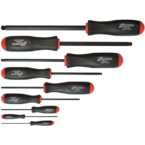Ball Driver Screwdriver Sets - Metric, 9 Pcs. Equipex