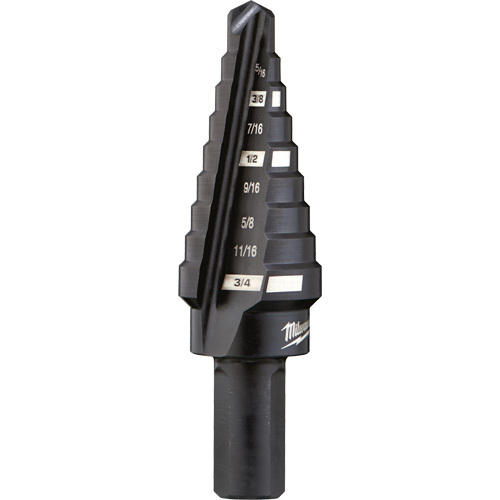 #3 Step Drill Bit, 1/4" - 3/4" , 1/16" Increments, High Speed Steel Equipex