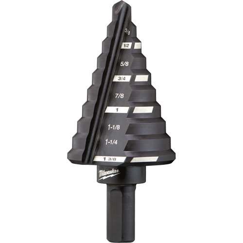 Foret &eacute;tag&eacute; no 5, 1/4" - 1-3/8", Incr&eacute;ments de 1/8", Acier rapide Equipex