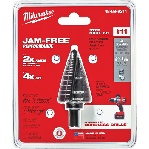 Foret &eacute;tag&eacute; no 11, 7/8" - 1-7/32", Acier rapide Equipex