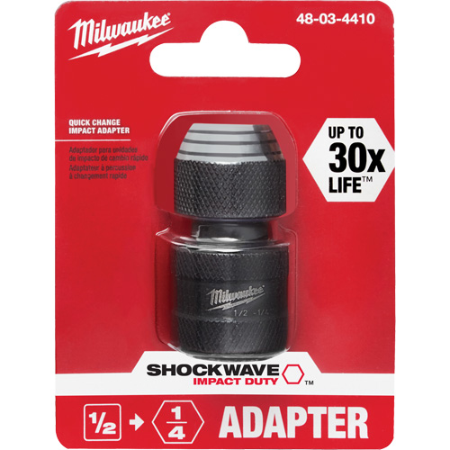 Adaptateur de douille carr&eacute;e &agrave; hexagonale pour tournevis &agrave; percussion Shockwave, Chocs, Prise 1/4", Douille 1/2", 1,875" lo Equipex