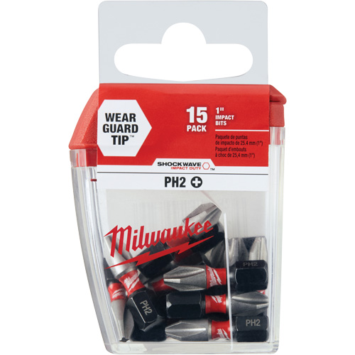 Shockwave Impact Insert Bits, Phillips, #2, 1/4" Drive Equipex
