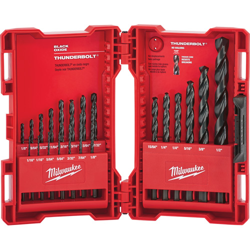 Thunderbolt&reg; Jobber Drill Bit Set, 21 Pieces, Alloy Steel Equipex