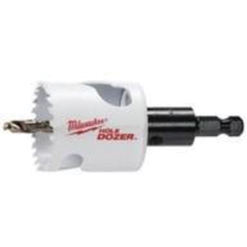 Scie-cloche Hole Dozer avec arbre, 1-3/4", Profondeur de la coupe 1-5/8", Bim&eacute;tal Equipex