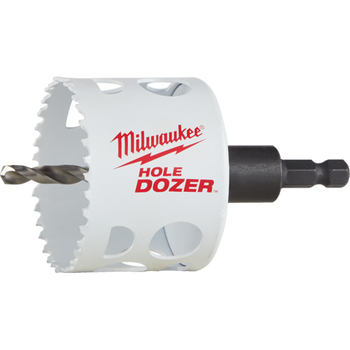Scie-cloche Hole Dozer avec arbre, 2-1/2", Profondeur de la coupe 1-5/8", Bim&eacute;tal Equipex