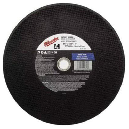 High Speed Cut-Off Wheel, 12" x 1/8", 1" Arbor, Type 1, Aluminum Oxide, 4365 RPM Equipex