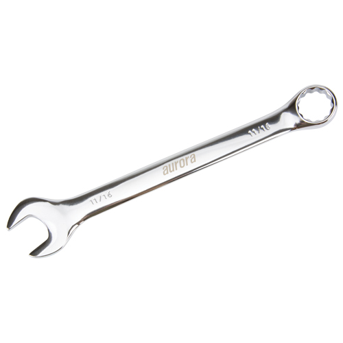 Combination Wrench, 12 Point, 11/16", Chrome Finish Equipex