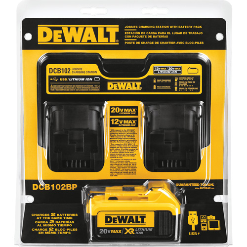 Borne de recharge pour chantier et bloc-piles 4,0 Ah, 12 V/20 V, Lithium-ion Equipex