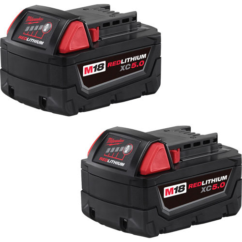 Ensemble de blocs-piles M18 Redlithium, Lithium-ion, 18 V, 5,0 A Equipex