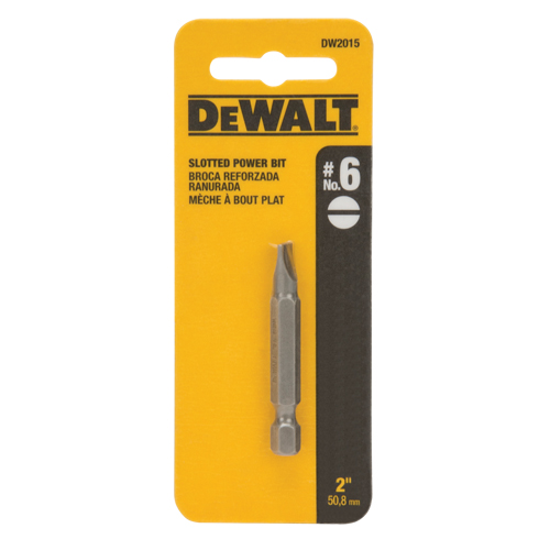 Embout de tournevis, Fente, Embout #6, Prise 1/4", Longueur 2" Equipex