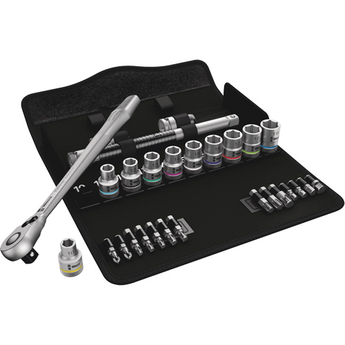 Zyklop Metric Metal Ratchet with Switch Lever Set, 29 Pcs, 1/2" Drive Size Equipex