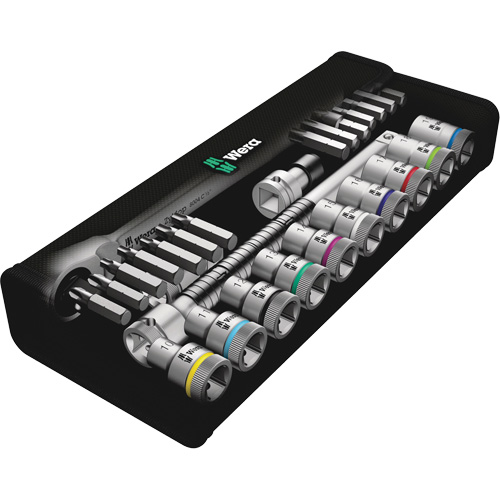 Zyklop Metric Metal Ratchet with Switch Lever Set, 29 Pcs, 1/2" Drive Size Equipex
