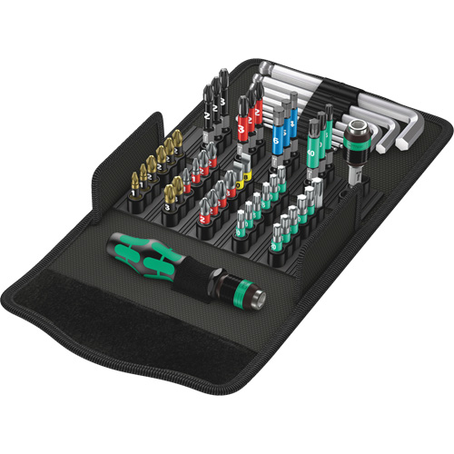 Kraftform Kompakt 100 Screw Driving set 52-PC, 6-1/32" L, Plastic Handle Equipex