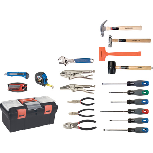 Jeu d'outils essentiels avec coffret en plastique, 28 morcea Equipex