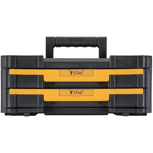 Coffre &agrave; outils avec tiroirs doubles peu profonds TSTAK IV, 16-1/4" x 12-1/4" x 6-3/8", Noir Equipex