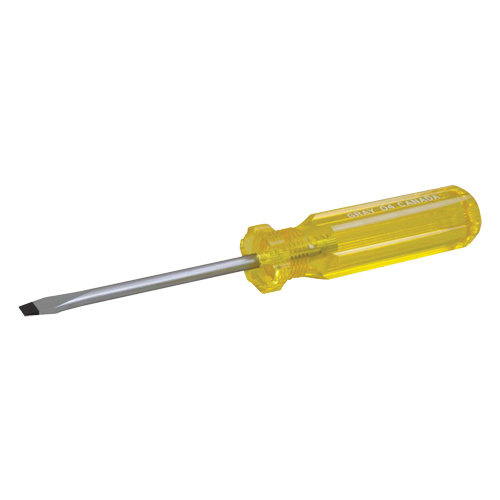 Slotted Screwdriver, 1/4", 8-1/4" L, Plastic Handle Equipex