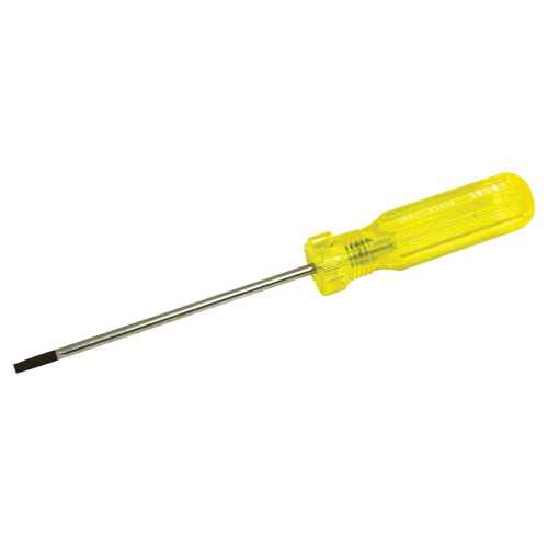 Electrician's Slotted Screwdriver, 5/32" Tip, Round, 7-3/4" L, Plastic Handle Equipex