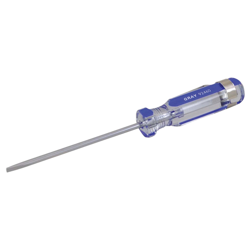 Slotted Screwdriver, 1/8" Tip, Round, 5-1/2" L, Plastic Handle Equipex