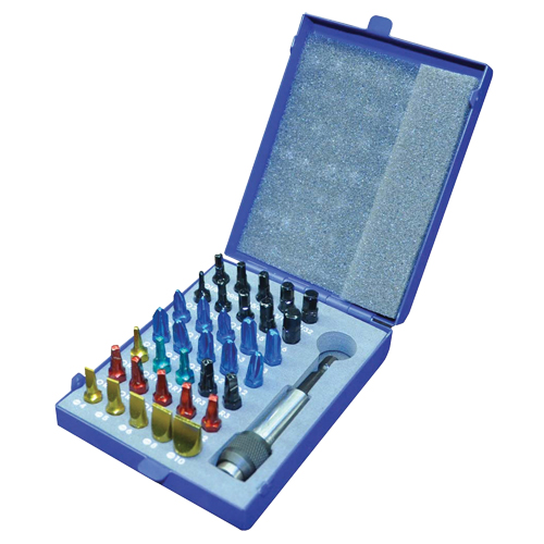 Jeu d'embouts &agrave; ins&eacute;rer de couleur avec boîtier en m&eacute;tal Equipex
