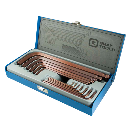 Long Arm Ball Hex Key Set, 13 Pcs., Metric Equipex