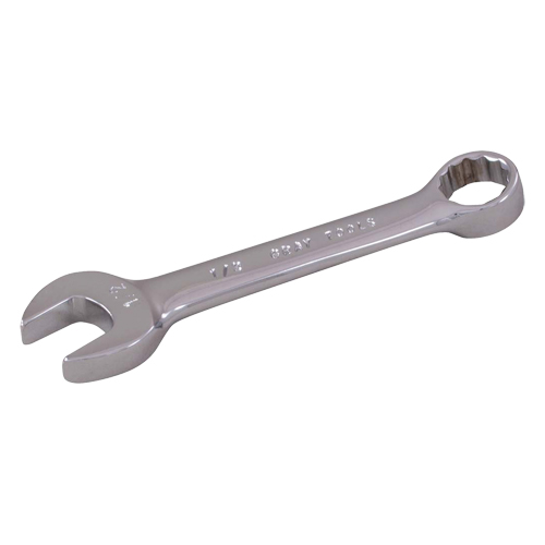 Cl&eacute; mixte courte, 12 pans, 1/4", Fini Chrome Equipex