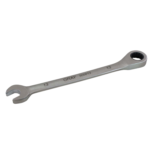 Combination Fixed Head Ratcheting Wrench, 12 Point, 8 mm, Stainless Steel Finish Equipex