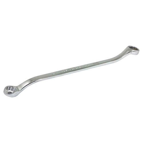 Box End Wrench, 12 Point, 12 mm x 13 mm, 15° Offset, Chrome Finish Equipex