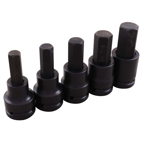 Impact Socket Set, Hex, 3/4" Drive, 5 Pcs Equipex