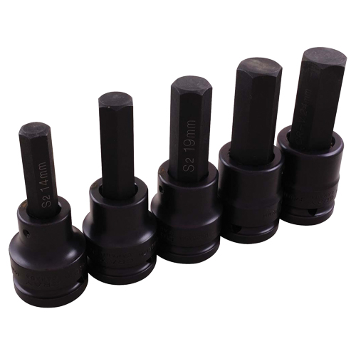 Impact Socket Set, Hex, 3/4" Drive, 5 Pcs Equipex