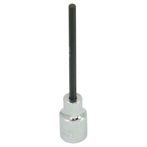 Extra Long Bit Socket, 4 mm x 4" L, 3/8" Drive Equipex