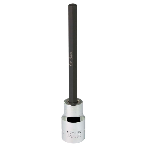 Extra Long Bit  Socket, 6 mm x 4" L, 3/8" Drive Equipex