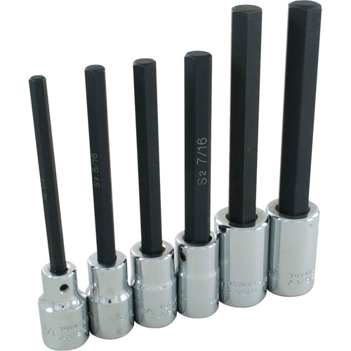 Hex Head Socket Set, Hex, 1/2" Drive, 6 Pcs Equipex