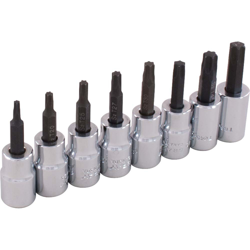 Socket Set, Torx&reg;, 3/8" Drive, 8 Pcs Equipex