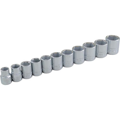 Jeu de douilles, 11 Mcx, Prise de 3/8" Equipex