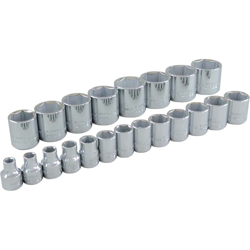 Jeu de douilles, 21 Mcx, Prise de 3/8" Equipex