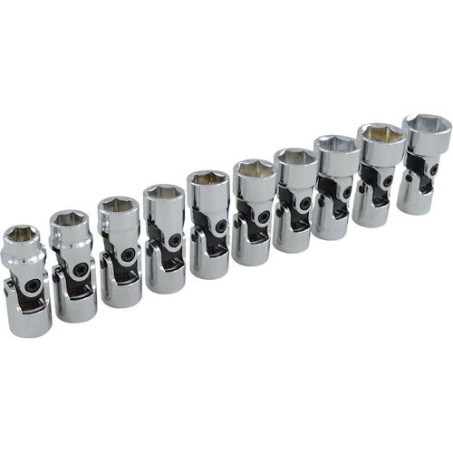 Jeu de douilles cardan, 10 Mcx, Prise de 3/8" Equipex
