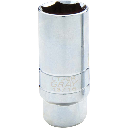 Spark Plug Socket, 3/8" Drive, 13/16" Socket, 1-1/10" L Equipex