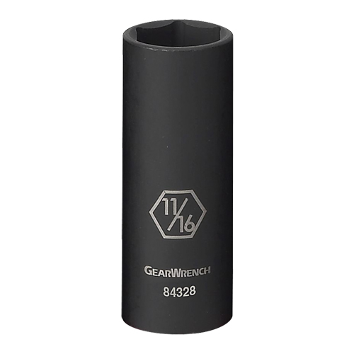 Socket, Impact, 9/16", 3/8" Drive, 6 Points, Deep Equipex
