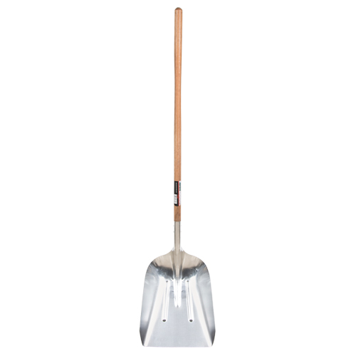 Scoop Shovel, Wood, Aluminum Blade, Straight Handle, 45-3/4" Length Equipex