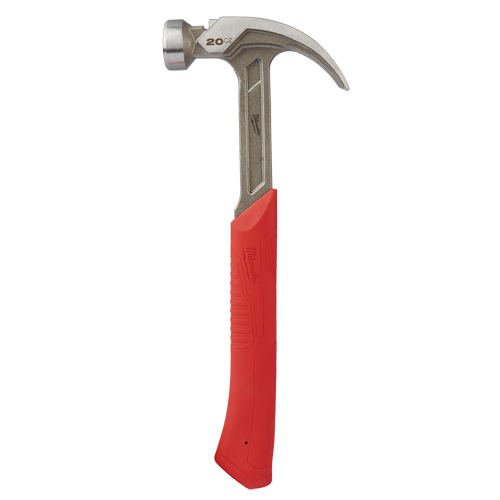 Marteau &agrave; panne incurv&eacute;e et face lisse, 20 oz, Prise en Acier plein, 14" lo Equipex
