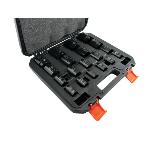 SAE Socket Set, 19 Pcs, Impact, 1/2" Drive Size Equipex