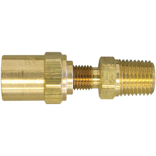 3/8" NPT Reusable Hose Fitting, 11/16" Dia., Brass Equipex