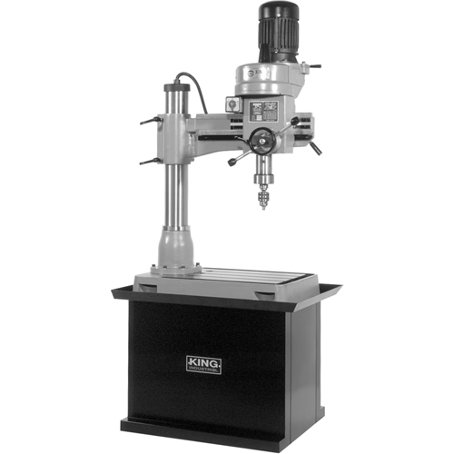 Perceuse-Fraiseuse Radiale, 1/2" Mandrin, 5 Vitesse(s), 21-5/8" la X 19-5/8" lo, #3 Morse Equipex