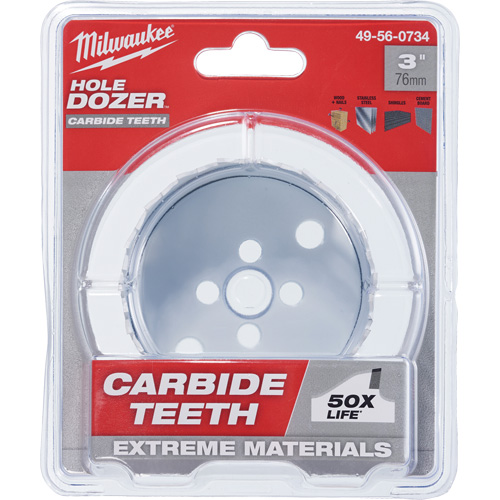 Scie &agrave; bouteur Hole Dozer avec dents au carbure, 3", Profondeur de la coupe 1-63/100", Carbure Equipex