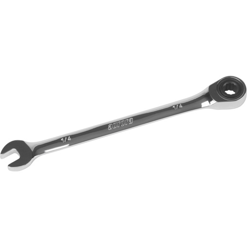 SAE Ratcheting Combination Wrench, 12 Point, 1/4", Chrome Finish Equipex