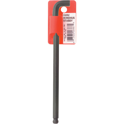Long-Arm Hex Key Wrench, Ball End, 6 mm x 139 mm L, L Shape Equipex