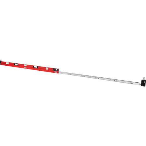 RedStick Expandable Level, I-Beam, 12' L, Aluminum, 3, Magnetic Equipex