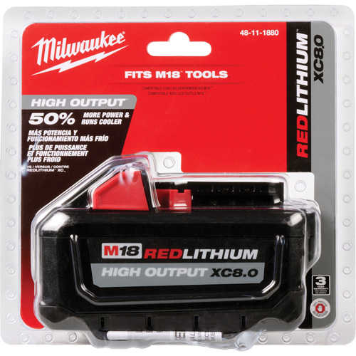 M18 Redlithium High Output XC8.0 Battery Pack, Lithium-Ion, 18 V, 8.0 Ah Equipex